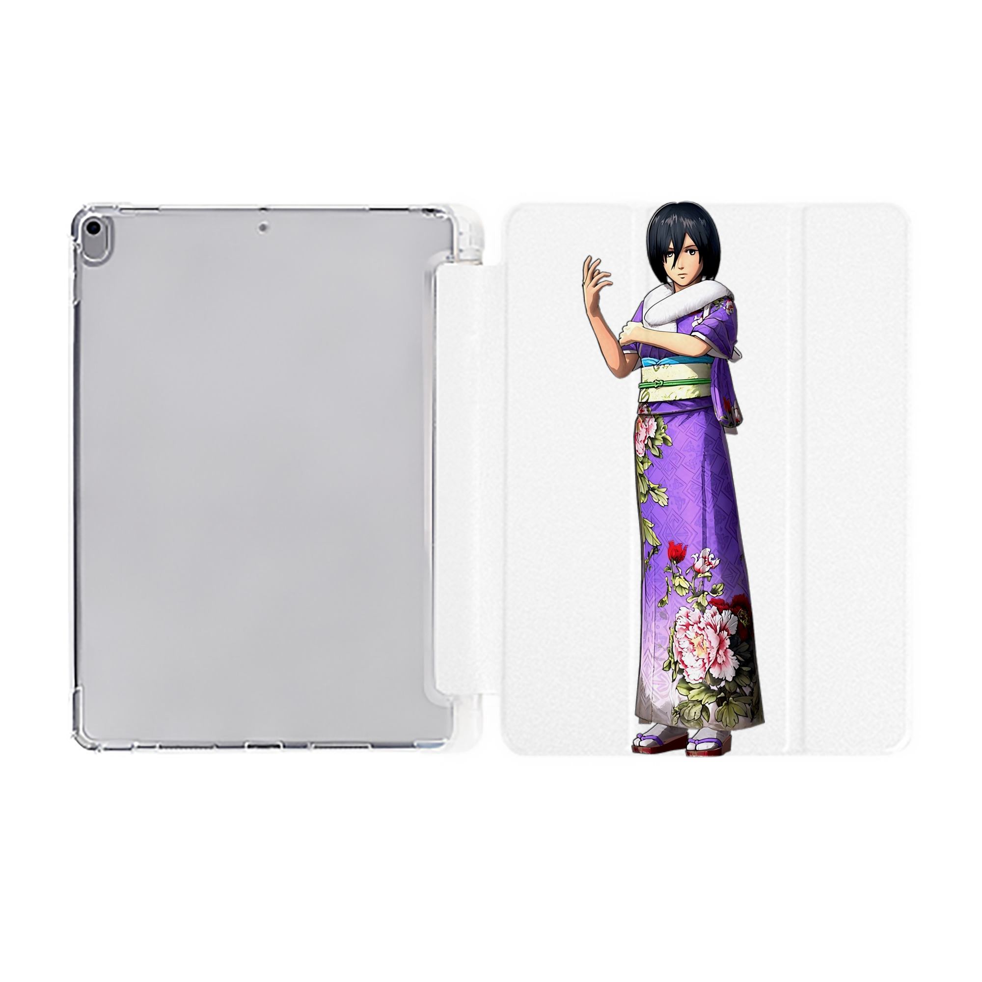 （画像用） 進撃の巨人 ミカサ·アッカーマン Attack on Titan Mikasa Ackerman IPad ケース ペン収納付き 三つ折りスタンド PUレザー×シリコン 対応機種9.5/10.5/10.9インチ